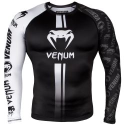 Venum Logos Rashguard Long Sleeves - Black/White​