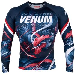 Venum Rooster Rashguard - Long Sleeves - Navy Blue/Orange​