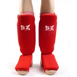 SZ Fighters Протектори за крака тип чорап - червен ластик