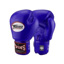 Боксови ръкавици от естествена кожа TWINS SPECIAL сини T-1001