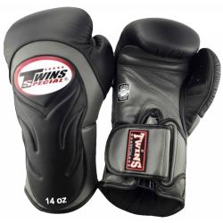 Боксови ръкавици от естествена кожа TWINS SPECIAL черни T-1002
