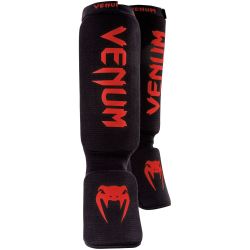 ПРОТЕКТОРИ ЗА КРАКА - VENUM KONTACT SHINGUARDS AND INSTEP - COTTON / BLACK / RED